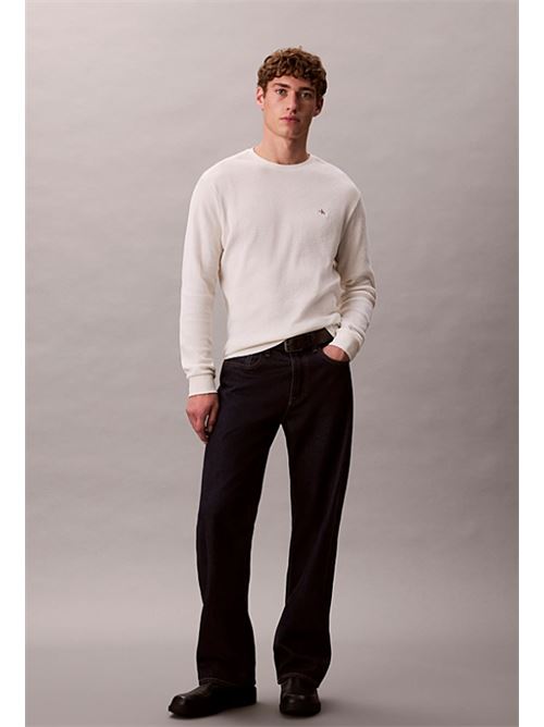 ls waffle badge crwwnk tee CALVIN KLEIN JEANS | LV040EM217YAS